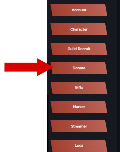 Menu do site - botão Donate